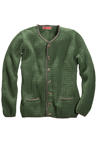 Strickjacke Lambswool, grn