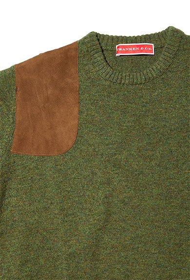 Field sweater green, suede