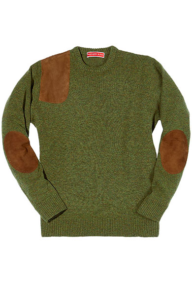 Field sweater green, suede