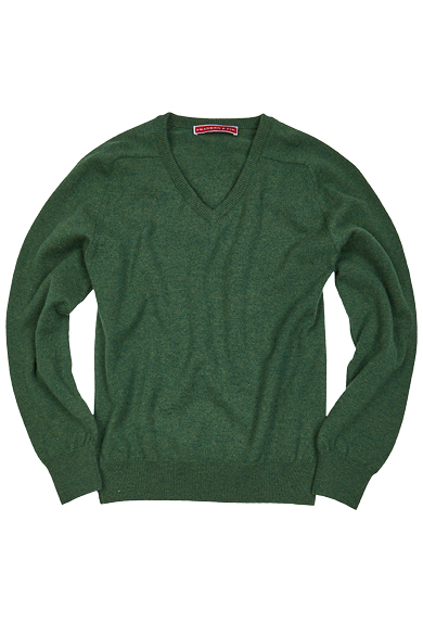 Pullover V-Ausschnitt, grasgrün