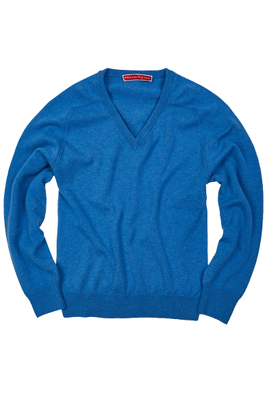 Pullover V-Ausschnitt, saphirblau