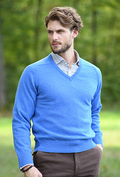 Sweater V-Neck, sapphire