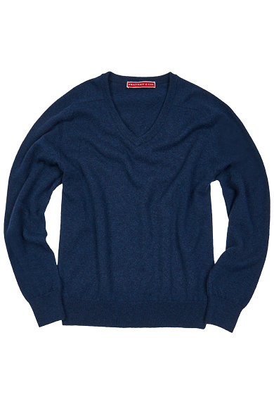 Pullover V-Ausschnitt, indigoblau