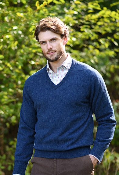 Sweater V-Neck, indigo