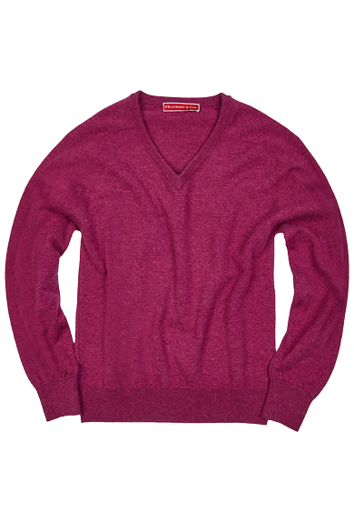 Sweater V-Neck, raspberry