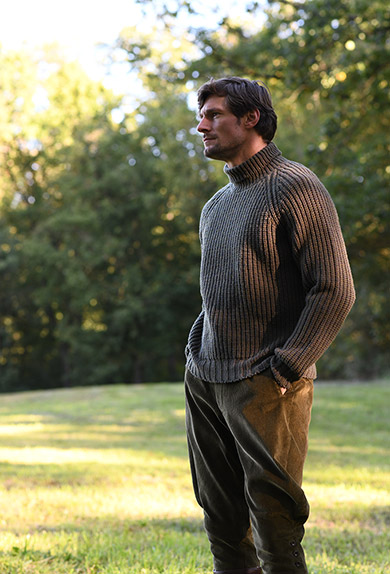 Rollneck Sweater 'Rib Pattern'