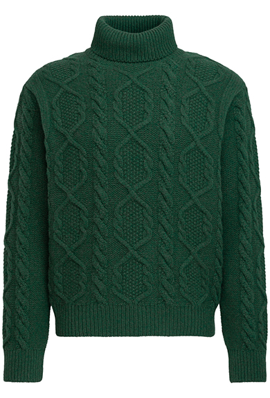 Rollkragenpullover Aran, Grn