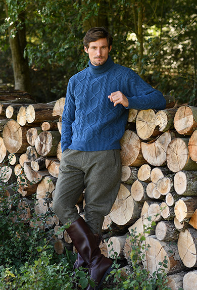 Rollneck Sweater aran, blue