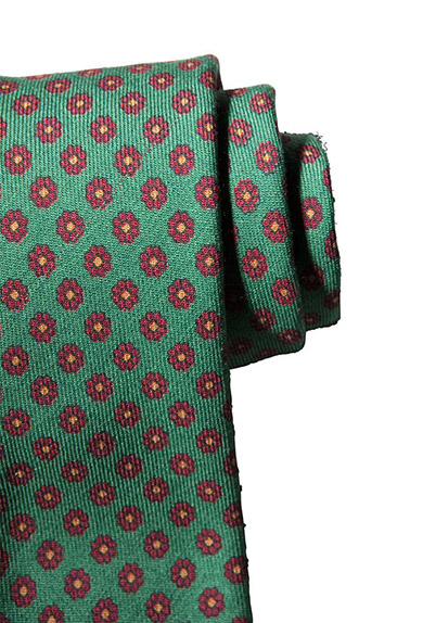 Krawatte Wolle, grün / rot