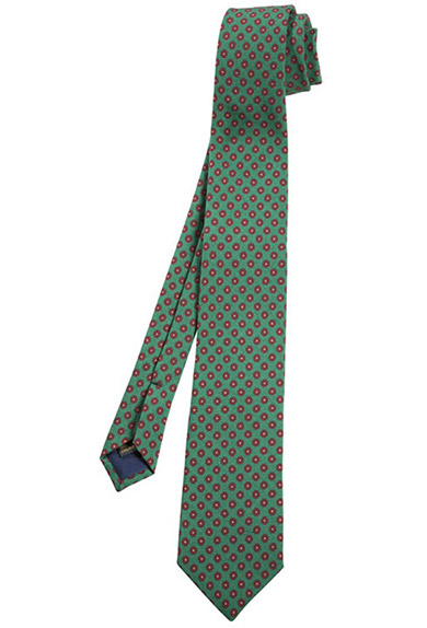 Krawatte Wolle, grün / rot