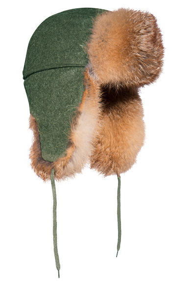 Uschanka fox, loden green