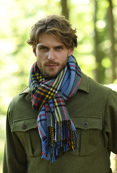 Schal Kaschmir Tartan, blau