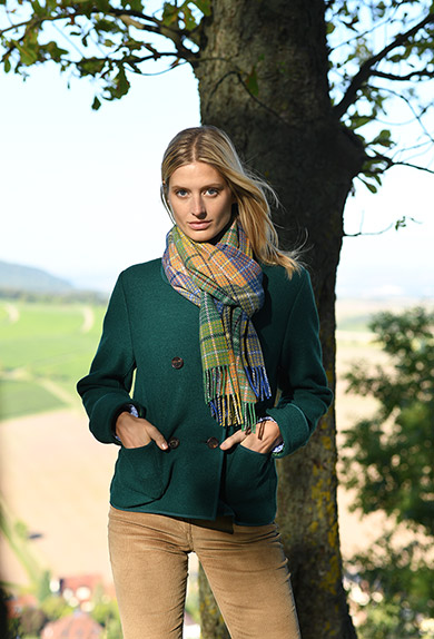 Schal Lambswool, grn/gelb