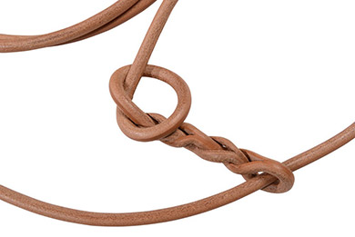 Dog leash leather, round