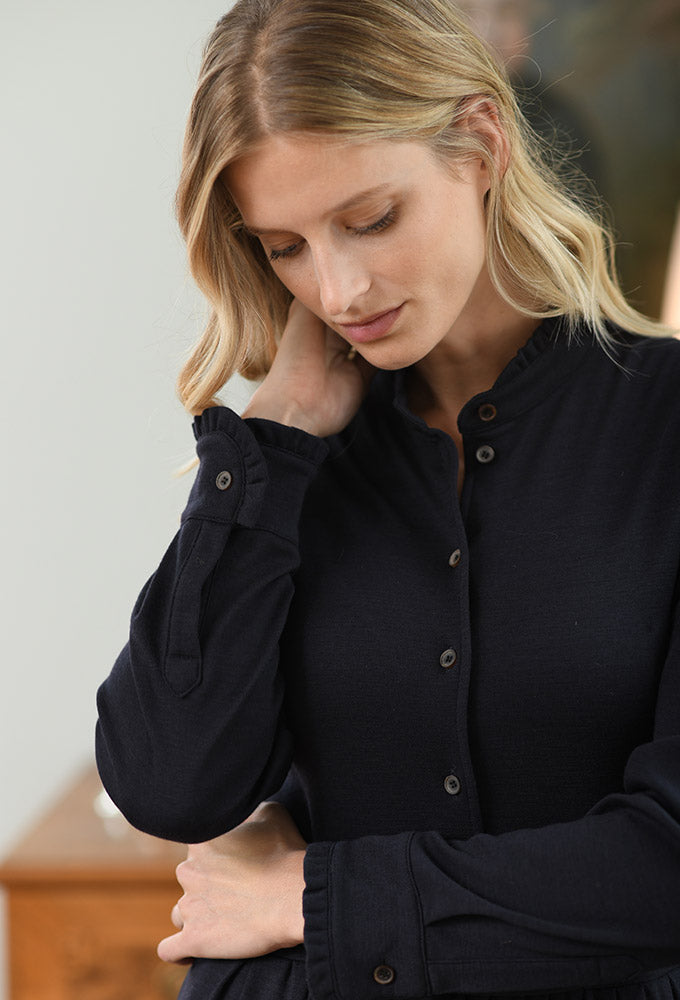 Kleid Wolljersey, oliv
