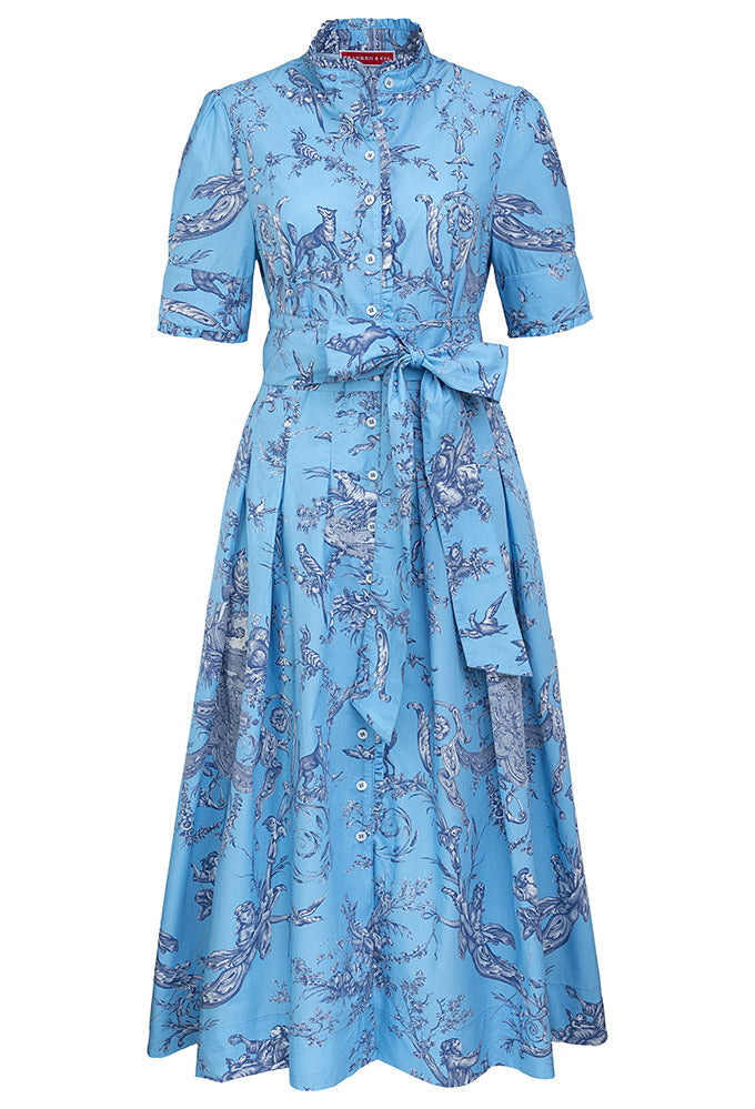 Kleid Toile de Jouy, blau