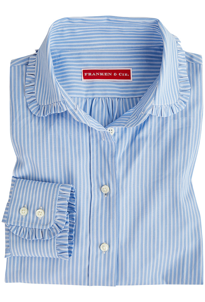 Bluse Bubikragen + Streifen