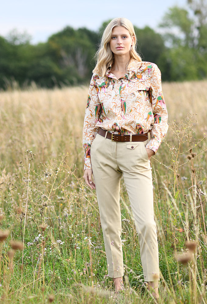 Bluse Löwen + Blätter