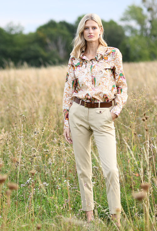 Bluse Löwen + Blätter