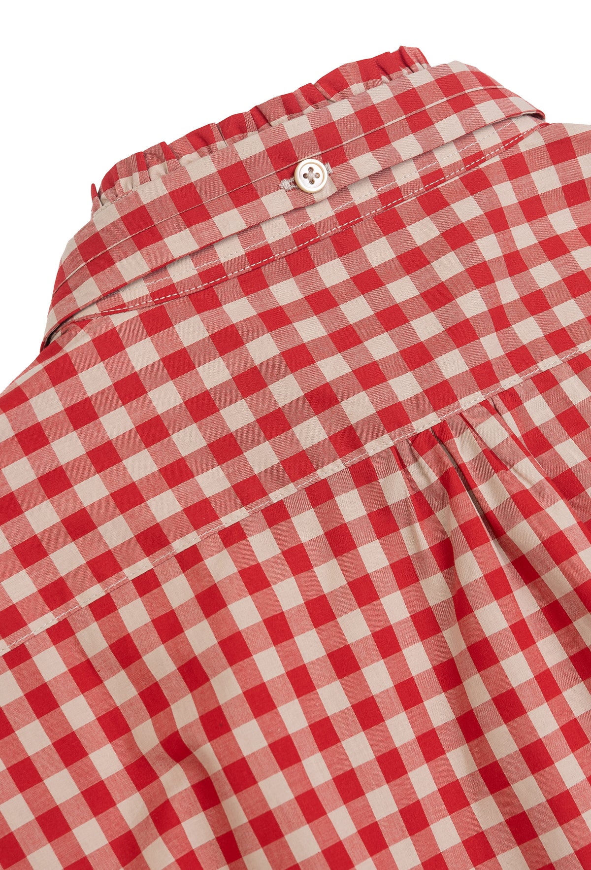 Bluse Vichy rot/beige mit Schleife