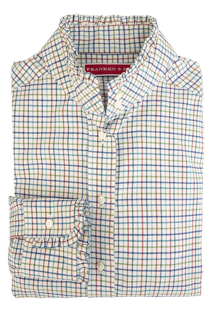 Bluse Rüschen Tattersall