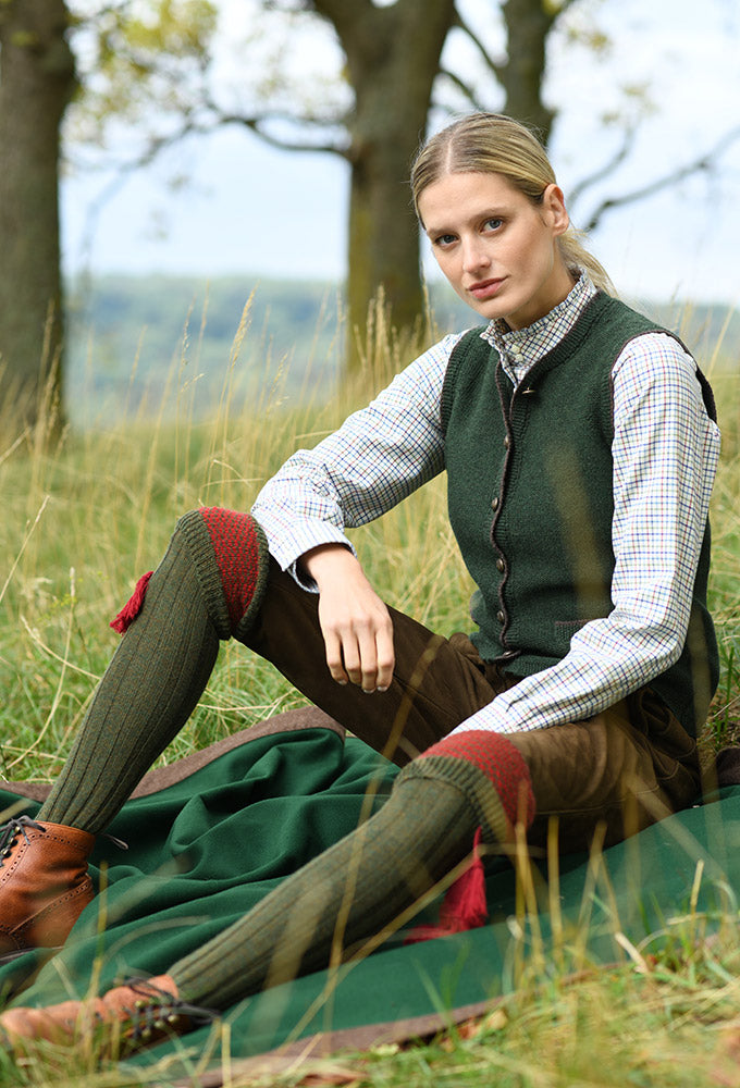 Bluse Rüschen Tattersall