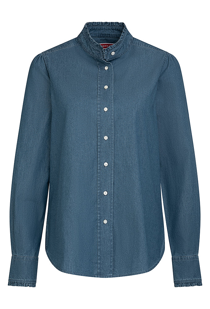 Bluse Rüschen Jeans