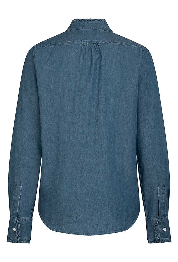 Bluse Rüschen Jeans