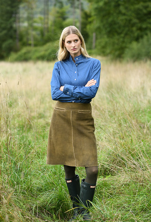 Bluse Rüschen Jeans