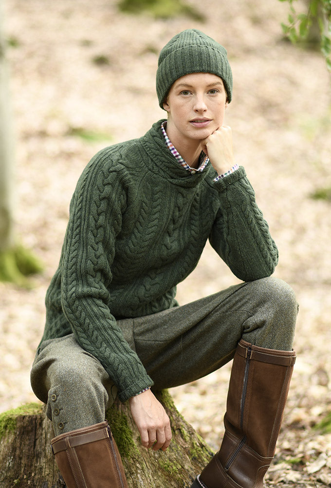 Pullover Schalkragen, grün