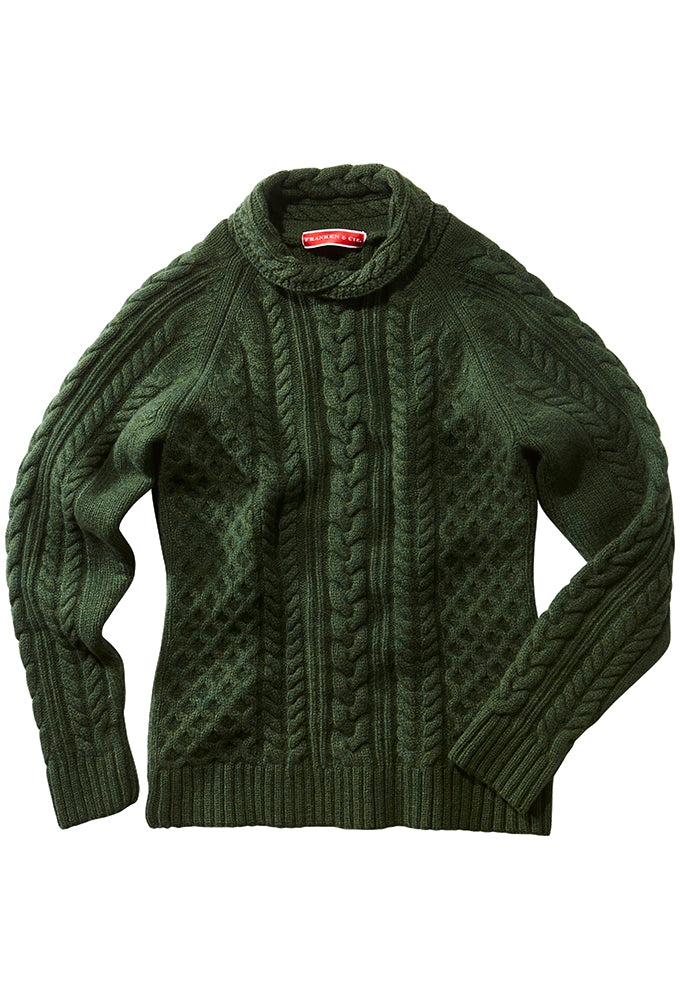 Pullover Schalkragen, grün