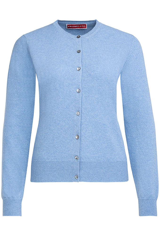 Cardigan Lambswool, hellblau