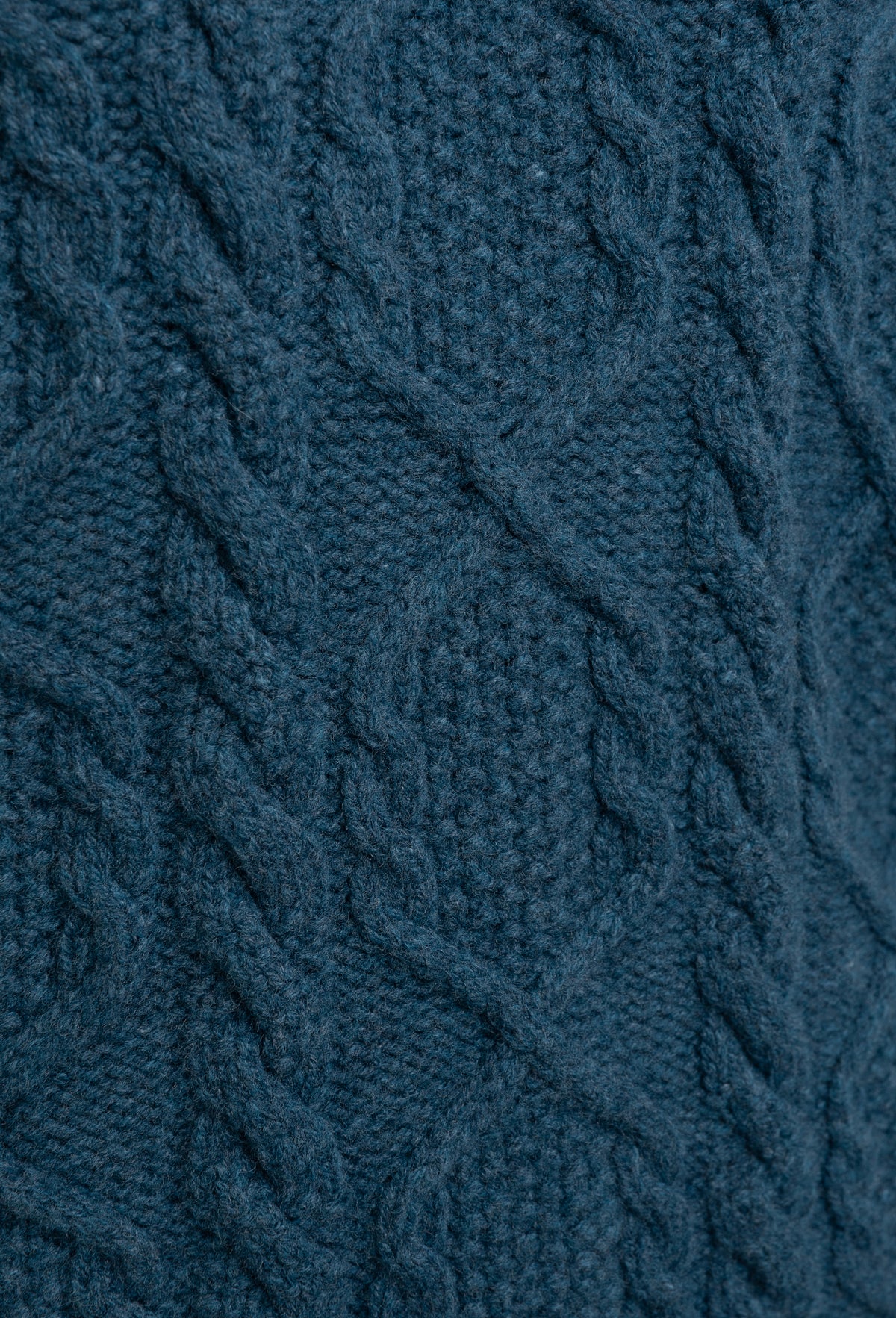Rollkragenpullover Aran, jeansblau
