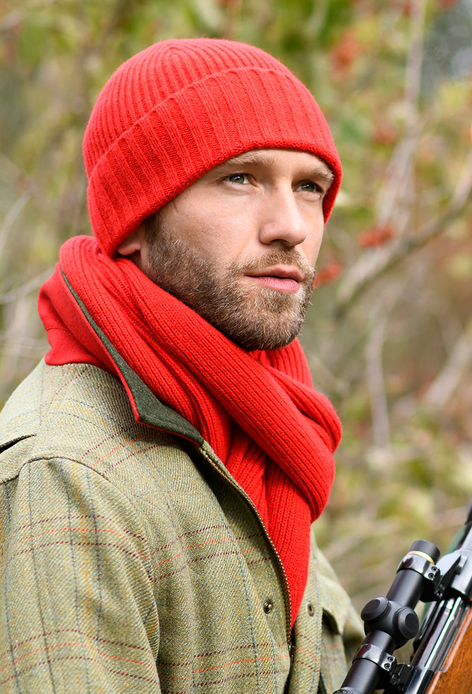 Strickmütze Lambswool, rot