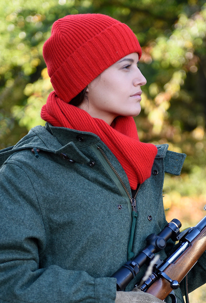 Strickmütze Lambswool, rot