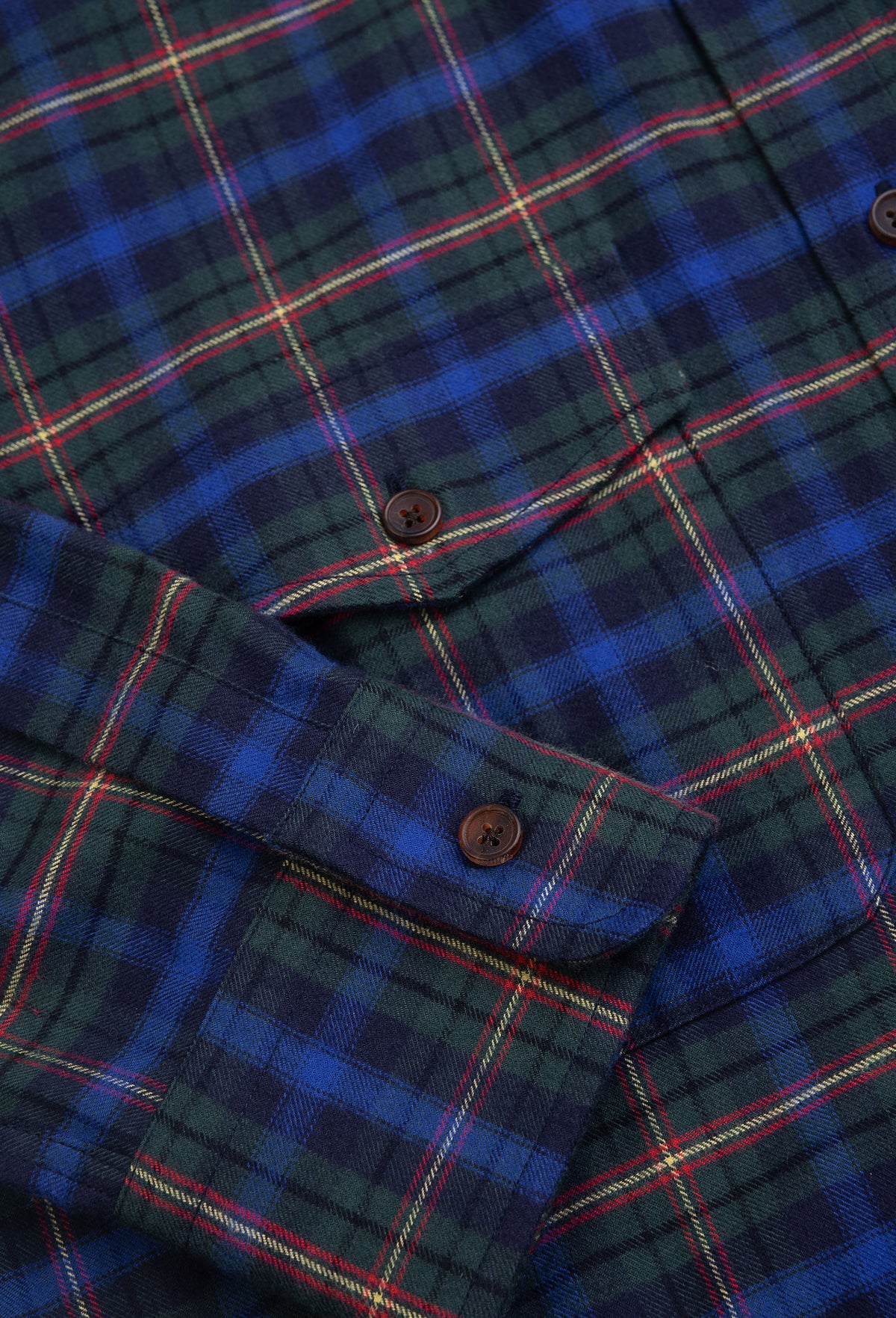 Hemd Flanell Karo blau, Detail Ärmel