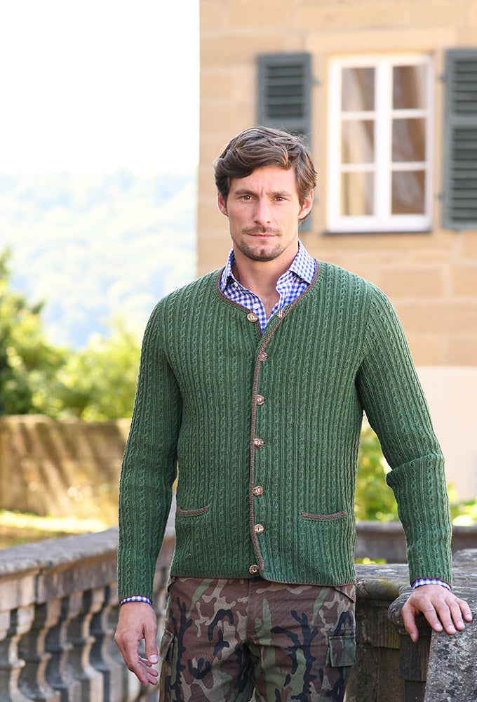 Strickjacke Lambswool, grün