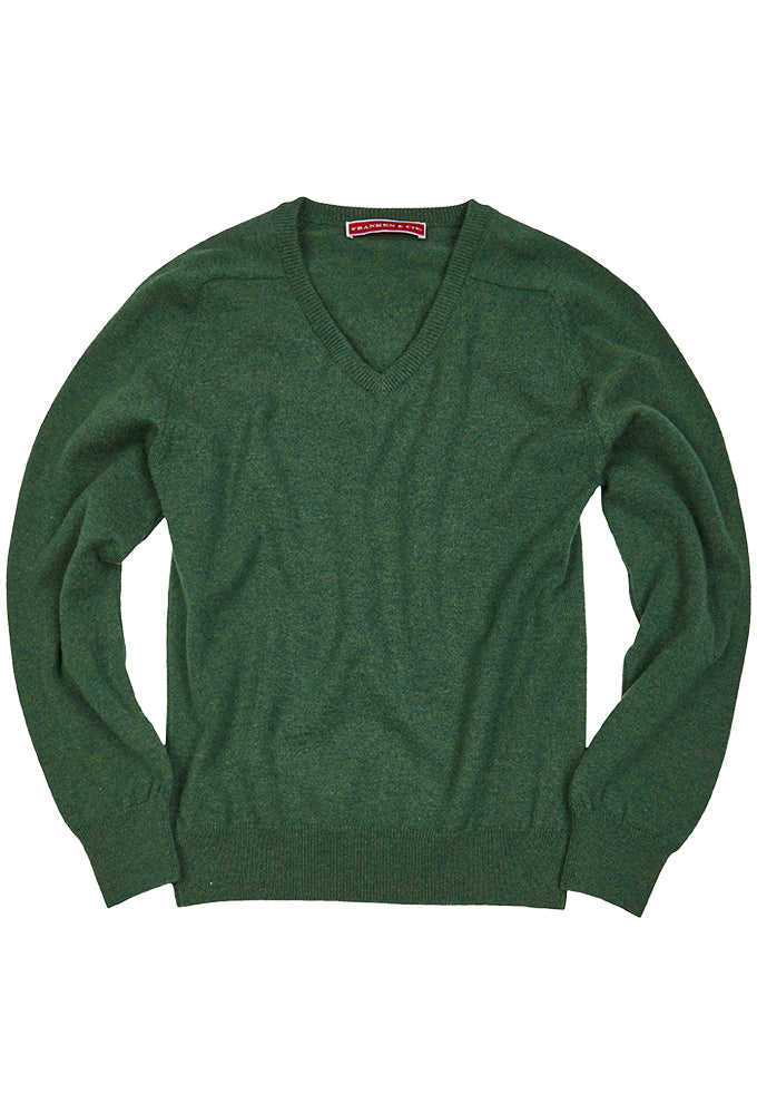 Pullover V-Ausschnitt, grasgrün