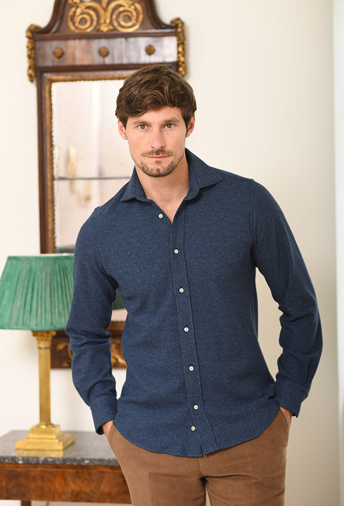 Hemd Jersey, blau