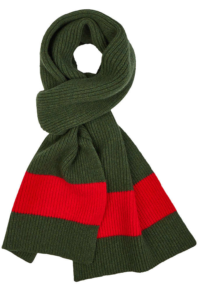 Schal Lambswool, grün/rot