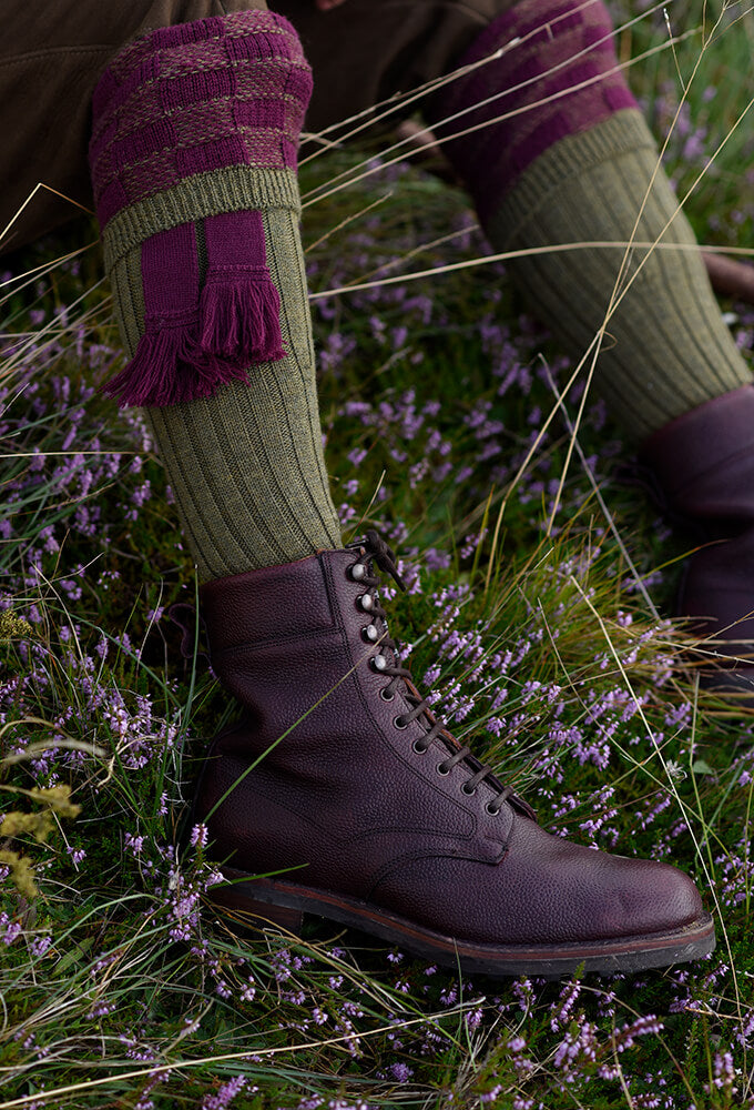 Schnürstiefel Rindleder, braun